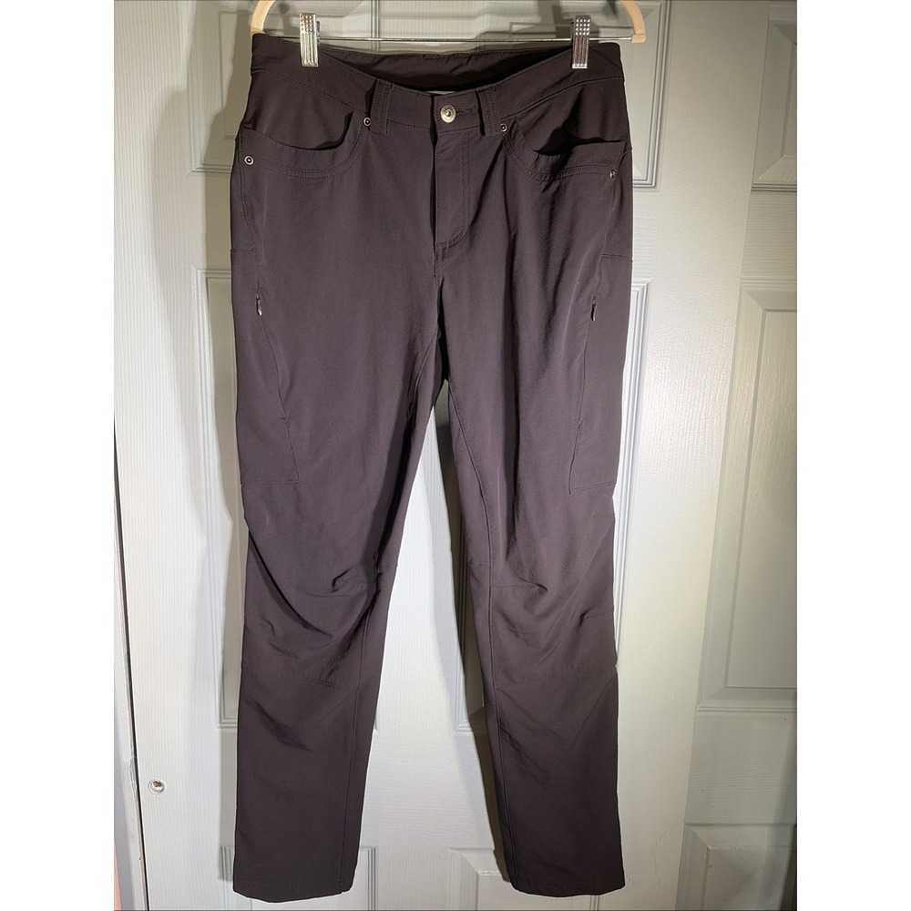 Duluth Trading Flexpedition Pants Womens Sz 8/31 Black Cargo Hiking Slim Leg